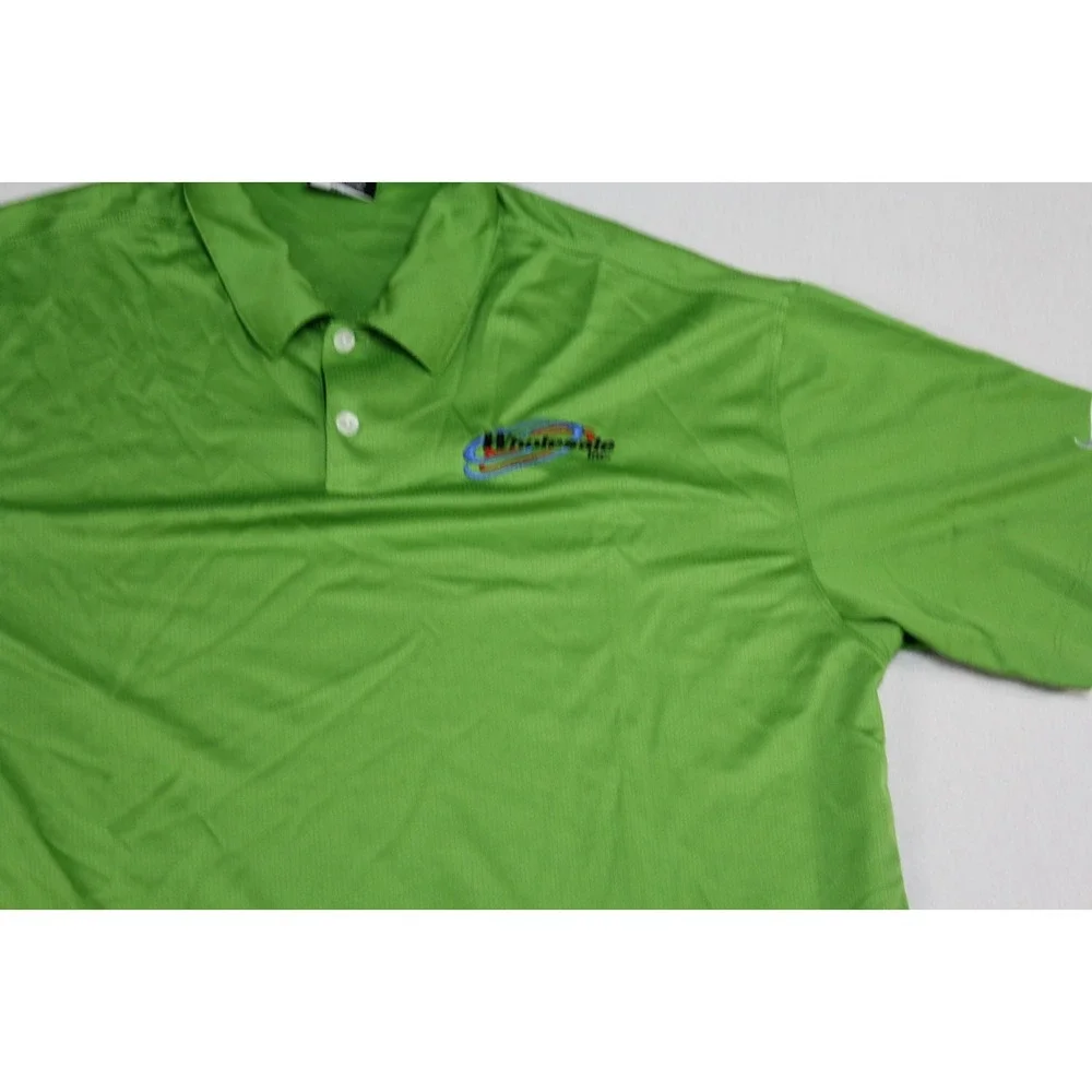 Nike Golf Men Green Polo Shirt Dri Fit Short Sleeve Collared Size XL